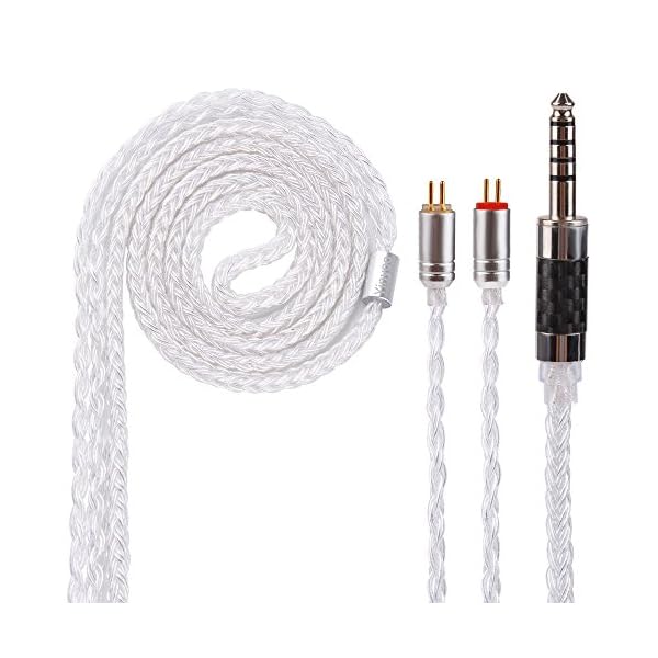 イヤモニ アップグレードケーブル 0.78mm 2pin 4.4mm YYX4745 高純度 銀メッキ 16芯 ヘッドフォン 交換用ケーブル バランス イヤホン リケーブル hi-fiオーディオ イヤフォン ケーブル fh1s/jh3/fd1/ea1