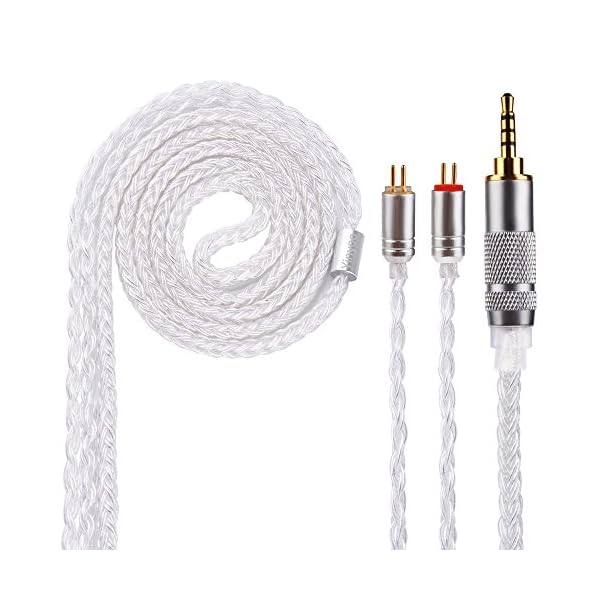 イヤフォン ケーブル 0.78mm 2pin 2.5mm YYX4745 高純度 銀メッキ 16芯 イヤホン リケーブル バランス ヘッドフォン 交換用ケーブル hi-fiオーディオ イヤモニ アップグレードケーブル NRA/C12/ARIA/KAT