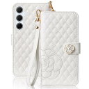 Galaxy A55 5G ケース 手帳型 SC-53E/SCG27 手帳型ケース 薔薇刺繍 おしゃれ カメリア花柄 ギャラクシーA55 スマホケース 女性向け...
