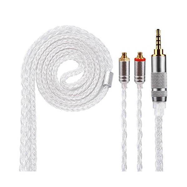 イヤフォン ケーブル mmcx 2.5mm YYX4745 高純度 銀メッキ 16芯 イヤホン リケーブル バランス ヘッドフォン 交換用ケーブル hi-fiオーディオ イヤモニ アップグレードケーブル UE900/W40/W60/B50/W80/W
