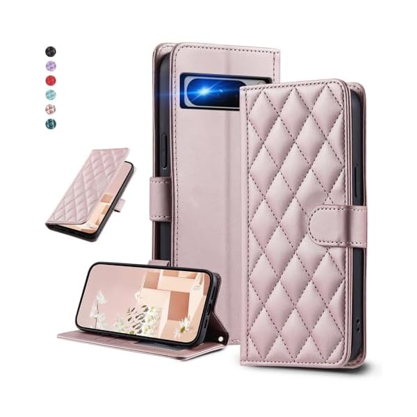 UnivoColors Google Pixel 8 Pro キルティグレザー調 手帳型ケース エレガント 高質PU マグネット開閉式 カード収納機能 スタンド...