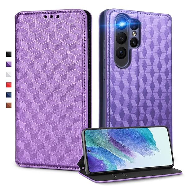 UnivoColors Galaxy S23 Ultra (SC-52D/SCG20) 手帳型ケース 高級合皮 カード収納 マグネット開閉 スタンド機能 ストラップホール付き TPUソフトバンパー 全面保護 カメラ保護 衝撃吸収 ビジネス おしゃれ