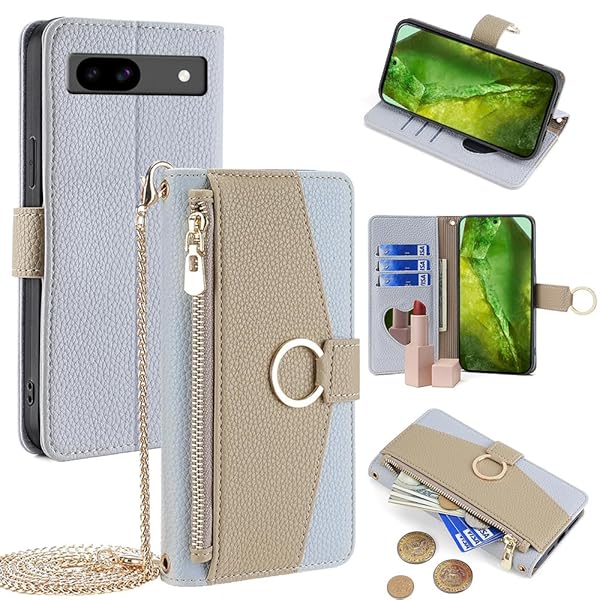 適用 Google pixel 8a ケース ピクセル8a 携帯カバー googleピクセル8a スマホケース グーグルピクセル8a ショルダー 手帳型ケース ストラップ付き スタンド機能 pixel 8a カバー カード収納 ミラー付き 耐衝撃 肩