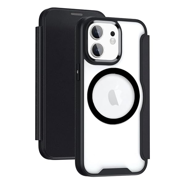 iPhone12 ケース iPhone12 Pro ケース 手帳型 MagSafe対応 背面 クリア 透明 高級なPUレザー+PCパネル+TPUバンパー マグネット開閉 衝撃吸収 軽量薄型 ブランド スマホケース アイフォン12/12プロ 手帳型 ケ