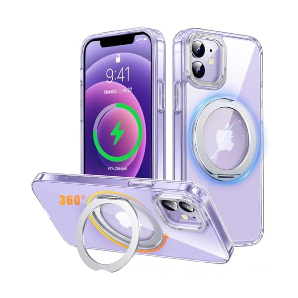 iPhone 11 用 ケース Magsafe対応 ワイヤレス充電 360°回転スタンド 縦横両対応 スマホケース iphone11 用 米軍規格 耐衝撃 半透明 マット感 マグセーフ 防指紋 リング マグネット搭載 アイフォン11 用 カバー「ク