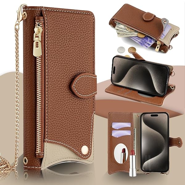 FOR galaxy s24 ultra ケース s24 ultra ケース 手帳型 鏡/ミラー付き 高級PUレザー マグネット式 スタンド機能 ストラップ付き 財布型 ショルダー 肩掛け 斜めがけ カバー 小銭入れ おしゃれ 横置 耐衝撃 全面保護