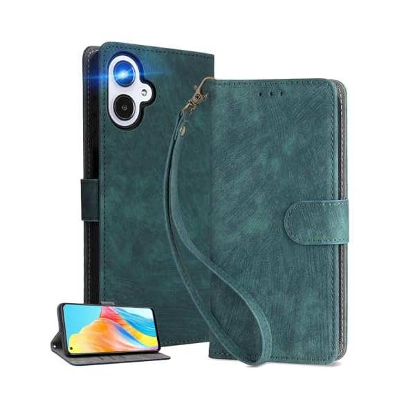 UnivoColors Galaxy A25 5G(SC-53F/SCG33)手帳型 スマホケース 携帯カバー 高級合皮 RFIDブロッキング カード収納 専属ストラップ同梱 マグネット開閉 全面保護 カメラ保護(グリーン)(2)