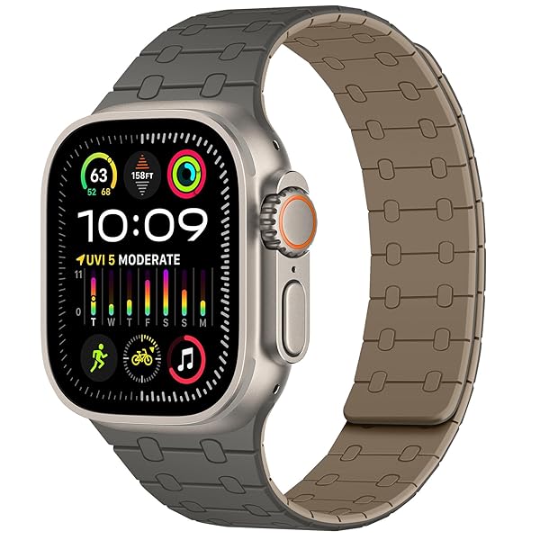 コンパチブル アップルウォッチ マグネチッ バンド 49/46/45/44/42/41/40/38mm シリコン強力な磁気 バンド アップルウォッチ Ultra 3/2/1 シリーズ 11 10 9 8 7 6 5 4 SE3/2/1 用（グレーー/