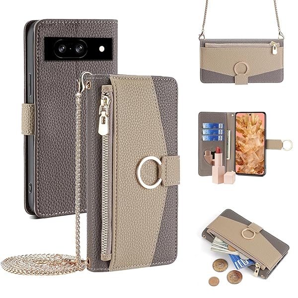 Google Pixel8ケース ピクセル8ケース ショルダー ストラップ付き google pixel 8 ケーススタンド機能 グーグルピクセル 8 ケース 手帳型 カード収納 ミラー付き 耐衝撃 肩掛け スマホケース グーグルピクセル8 おしゃれ