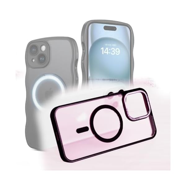 [ウェーブ&スタンド] いphone 15 ケース クリア ウェーブ iPhone15 ソフト TPU うねうね ケース マット 人気 韓国 耐衝撃 超軽量 薄型 おしゃれ 黄ばみなし スマホケース いphone15 ワイヤレス充電 ストラップホール