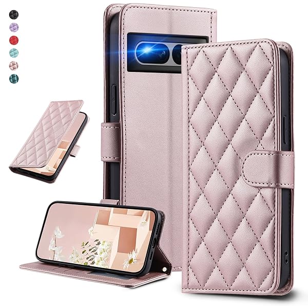 UnivoColors Google Pixel 7 Pro キルティグレザー調 手帳型ケース エレガント 高質PU マグネット開閉式 カード収納機能 スタンド...