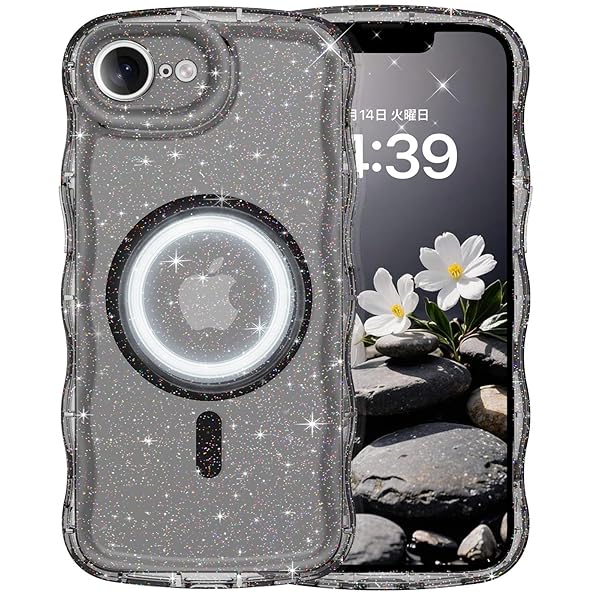 iphone 16e ケース クリア ウェーブ きらきら iphone 16E ケース 可愛い ワイヤレス充電 キラキラ あいふおん16e うねうね かわいい 透明 人気 韓国 耐衝撃 超軽量 薄型 おしゃれ 黄ばみなし スマホケーアイフォン 16E