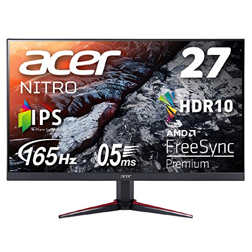 Acer ゲーミングモニター Nitro VG270Sbmiipfx 27インチ IPS 非光沢 フルHD 165Hz 0.5ms(GTG, Min.) PC/PS5/Xbox X/S向き HDMI AMD FreeSync™ Premium対応 HDのサムネイル