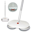 Cleanhome 電動モップ 自動洗浄機能 コードレス 回転モップクリーナー フローリング掃除 自走式 360度回転 スプレーモップ 扇形噴水 充電式 無線操作 長時間稼働 浴室/床/廊下/窓/畳/キッチンに適用 軽量 手操作可能 腰曲げず 床掃除(3)