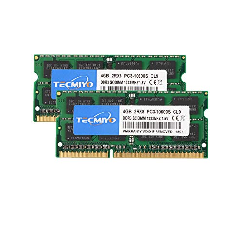 テクミヨ ノートPC用メモリ1.5V DDR3 4GB 1333 PC3-10600 4GB 2枚 204Pin CL9 Non-ECC SO-DIMM 対応