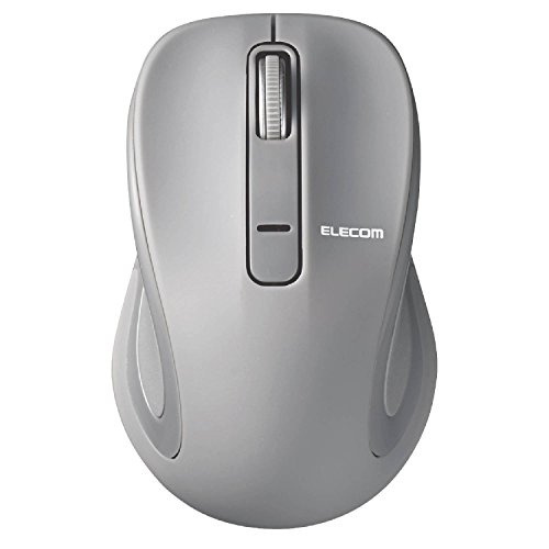 エレコム マウス Bluetooth (iOS対応) Mサイズ 3ボタン BlueLED グレー M-BT18BBGY