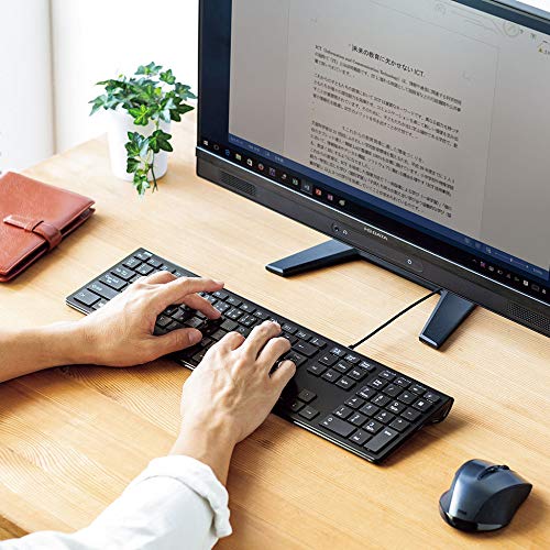 サンワサプライ 有線スリムキーボード USB接続 日本語配列 112キー パンタグラフ ブラック SKB-SL33BK