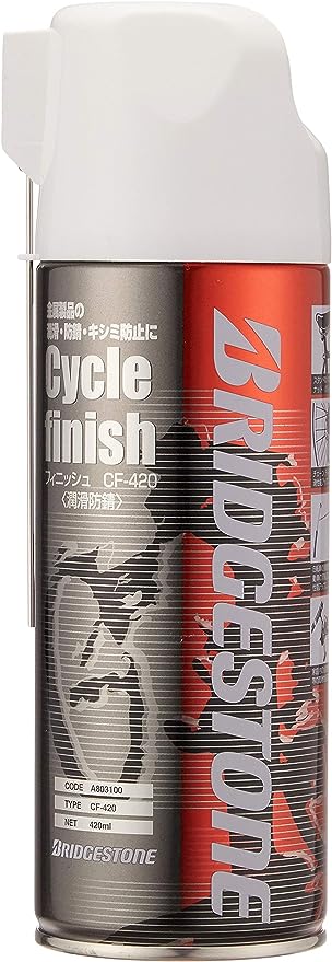 特殊:B001LX63UGコード:4977716002900ブランド:ブリヂストン(BRIDGESTONE)規格：CF-420 A803100サイズ情報:容量:420mLこの商品について容量：420mL› もっと見るブランドブリヂストン(BRIDGESTONE)シーズン通年サイズ容量:420mL発送サイズ: 高さ21、幅7.2、奥行き6.7発送重量:380潤滑防錆剤逆さ吹き可能ベルトクリーニングにもおすすめ 420ml