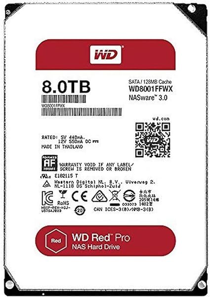 国内正規代理店品 Western Digital HDD 内蔵ハードディスク 3.5インチ 8TB WD Red Pro WD8001FFWX SATA3.0 7200rpm 128MB 5年保証