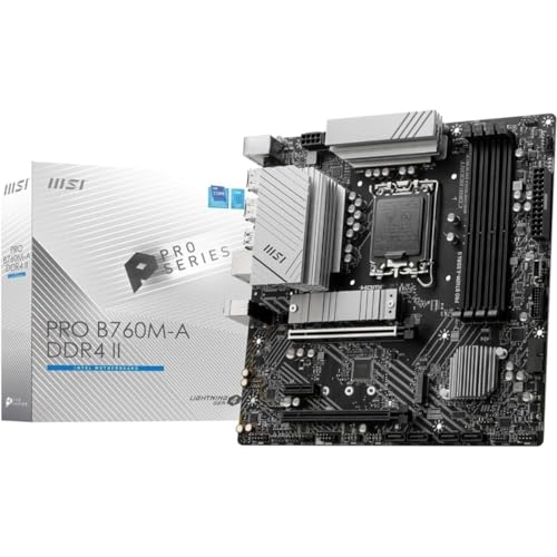 MSIマザーボード PRO B760M-A DDR4 II 第14/13世代Intel CPU(LGA1700)ホワイト自作PC Gen4 M.2x2 最大4画面出力 Intel B760 搭載 MB6318