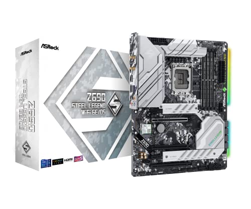 ASRock }U[{[h Z690 Steel Legend WiFi 6E/D5 Intel 12 CPU( LGA1700 )Ή Z690 ATX }U[{[h K㗝Xi