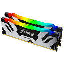 キングストンテクノロジー Kingston FURY デスクトップPC用メモリ DDR5 6400MT/秒 16GB 2枚 Kingston FURY Renegade レネゲード RGB CL32 KF564C32RSAK2-32 RGB LED 製(2)