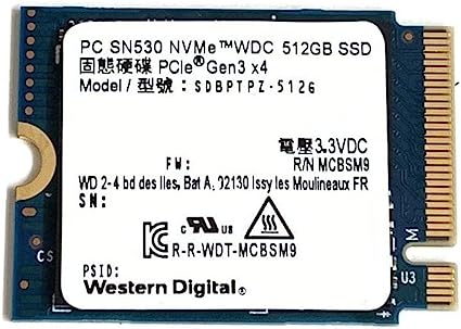 Western Digital (EGX^fW^) 512GB SSD PC SN530 M.2 2230 30mm PCIe Gen3 x4 NVMe SDBPTPZ-512G \bhXe[ghCu Dell HP Lenovo m[gp\R
