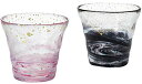 アデリア(ADERIA) 津軽びいどろ ロックグラス 氷華金彩 彩墨 ペアセット 化粧箱入 日本製 ウイスキー 焼酎 グラス おしゃれ ギフト 女性 母の日 父の日 夫婦 男性 引越し祝い 結婚 挨拶回り プチ 退職 プレゼント 誕生日 贈り物 FS7