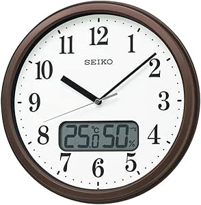 セイコークロック(Seiko Clock) 掛け時計 電波 アナログ 温度 湿度 表示 04:茶メタリック 02:直径31cm KX244B セイコークロック(Seiko Clock) 掛け時計 電波 アナログ 温度 湿度 表示 04:茶メタリック 02:直径31cm KX244B