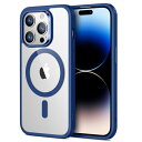 ESR iPhone 14 Pro ケース MagSafe対応 耐衝撃 米軍MIL規格 傷に強い背面 ワイヤレス充電 ストラップホール付き いphone14pro ケース HaloLock搭載 ハイブリッド磁気対応 6.1インチ クリア_ブルー Cla(2)
