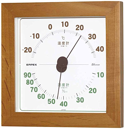 エンペックス気象計 温度湿度計 ウエストン温湿度計 置き掛け兼用 日本製 ブラウン TM-763