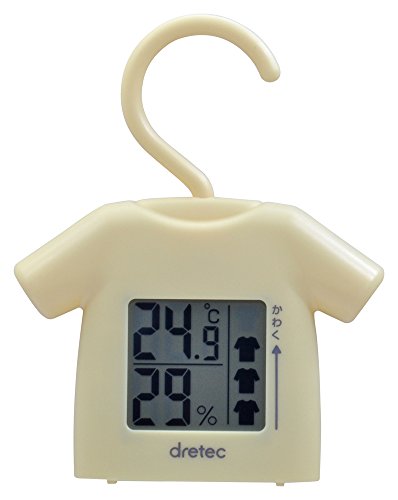 dretec(ドリテック) 温湿度計 デジタル 温度計 湿度計 フック付き 部屋干し番 乾き度チェック O-262YE(イエロー)