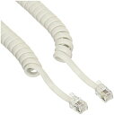 ミヨシ モジュラケーブル 受話器用カールコ-ド 伸長時3.5m ホワイト TCC-406Wh