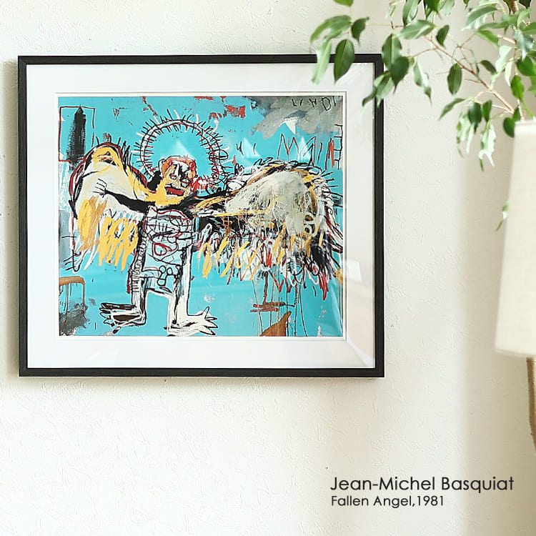 アートポスター　Jean-Michel Basquiat 「FalLen Angel ,1981」 インテリア 絵 絵画 アート アートポスター アートパネル アートフレーム 玄関 額入り 壁掛け おしゃれ ウォール Jean-Michel Basquiat バスキア