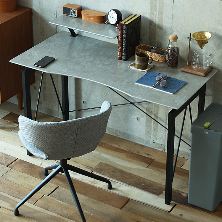 ワークデスク　Flor（フロール） デスク 机 パソコンデスク おしゃれ ワークデスク オフィス コンクリート調 ヴィンテージ 120cm 120 省スペース ビンテージ インダストリアル カフェ アイアン ワンルーム スリム