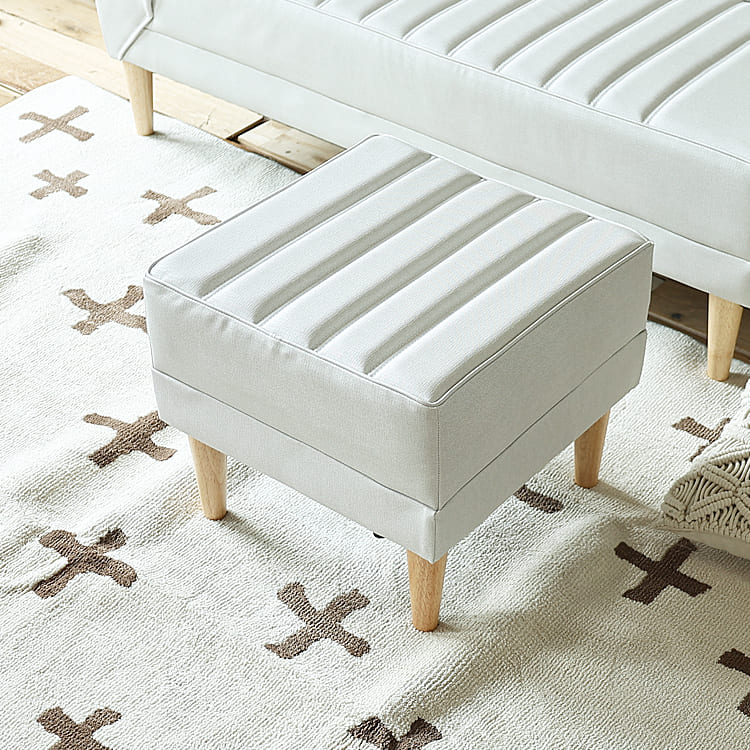 国産 オットマン　DAY2(デイツー)　アイボリーカラー オットマン スツール フットスツール ソファ ソフ..