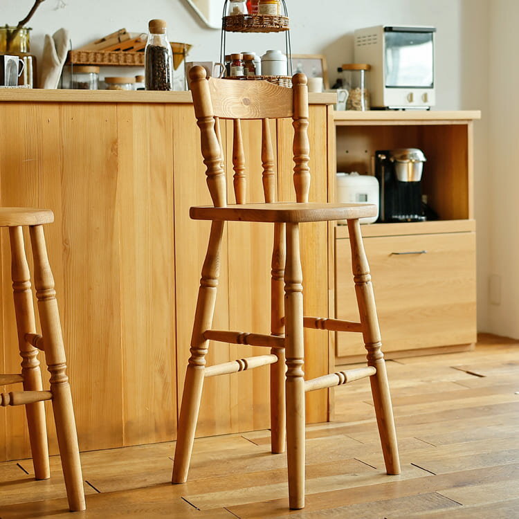 バーチェア　Forest（フォレスト） カウンターチェア バーチェア バースツール おしゃれ カウンタースツール ハイチェア チェア シンプル 木製 アンティーク レトロ カフェ風 西海岸 ブラウン