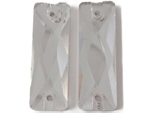 キラリ手芸部 No.6291手芸用ビジュー パーツ ソーオン ストーン(ガラスビーズ ラインストーン)クリスタル_0.9cm×2.7cm_10個入り