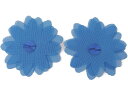 キラリ手芸部 No.4380 フラワー モチーフ(青色)3.5cm×3.5cm×4個(手芸用)