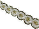 キラリ手芸部 NO.5335 手芸用 ブレード リボン 白色 ホワイト 幅1.3cm×長さ2m巻き