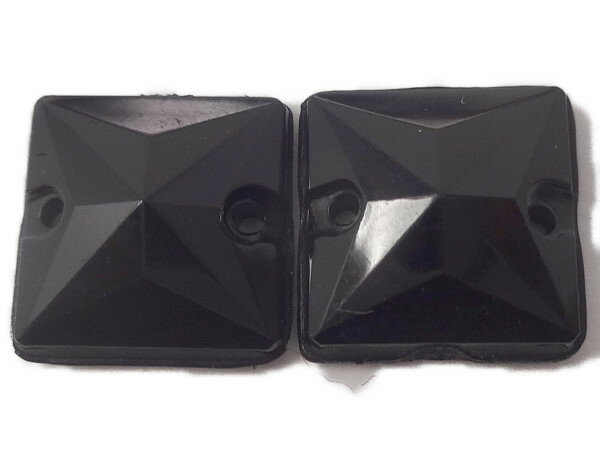 キラリ手芸部 No.3708ビジュー パーツ ソーオン ストーン（アクリルビーズ ラインストーン）黒(ブラッ..