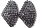 キラリ手芸部 No.2290ビジュー パーツ ソーオン ストーン(アクリルビーズ ラインストーン)黒色(ブラック)_1.9cm×1.1cm_6個入り(手芸用 縫い付け)