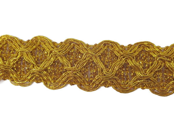 キラリ手芸部 No.349手芸用ブレード リボン_金色（ゴールド）幅2.2cm×3m巻き【1906...