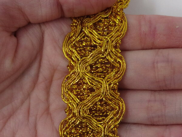 キラリ手芸部 No.349手芸用ブレード リボン_金色（ゴールド）幅2.2cm×3m巻き【1906...