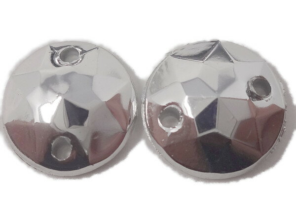 キラリ手芸部 No.3871ビジュー パーツ ソーオン ストーン（アクリルビーズ ラインストーン）銀色（シルバー）_1cm×1cm_10個入り（手芸用 縫い付け）