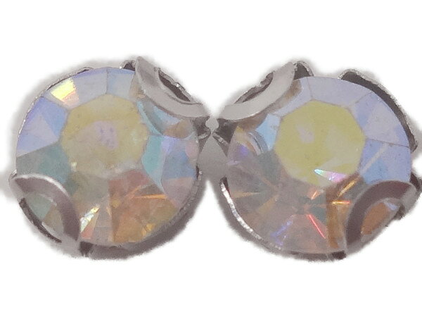 キラリ手芸部 No.3940ツメ有りビジュー パーツ（ガラスビーズ ラインストーン）クリスタルAB（オーロラ）0.5cm×0.5cm_20個入り（手芸用）