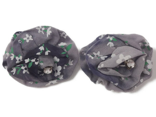 キラリ手芸部 No.4633モチーフ（グレー）_約5cm×約3cm×2個（手芸用）