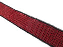 キラリ手芸部 NO.5349 スパンコール レース 赤色 レッド 幅2.3cm×長さ2m巻き 手芸用 シークイン Sequin