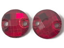 No.6307手芸用ビジューパーツソーオンストーン（ガラスビーズラインストーン）赤レッド円形ラウンド0.8cm×0.8cm_23個入り