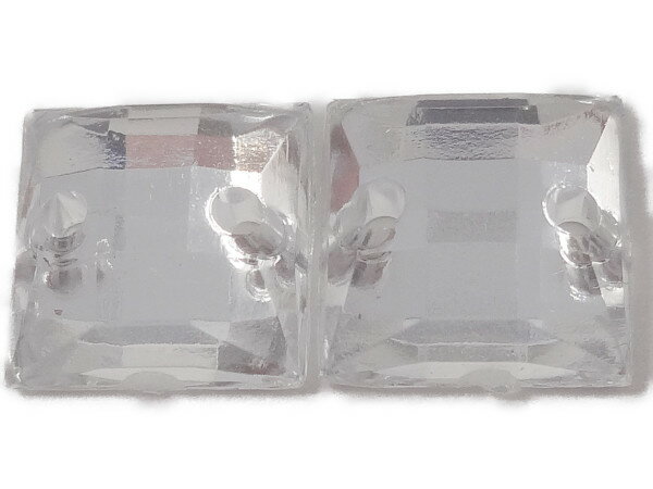 キラリ手芸部 No675ビジュー パーツ ソーオン ストーン（アクリルビーズ ラインストーン）クリスタル（四角）0.8×0.8cm_20個入り【131118正方形】（手芸用 縫い付け）